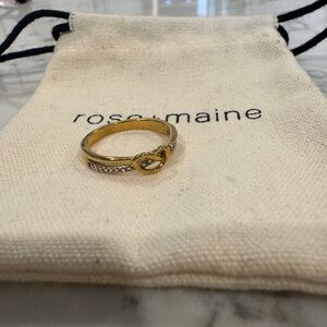 Gold Heart Crossover Ring size 8